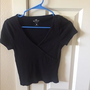 Black v cut top